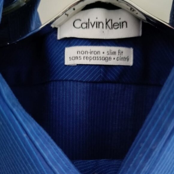 16&17👔Calvin Klein Navy and Simons Grey/Teal Dress Shirts+Tie Gift - Picture 7 of 10